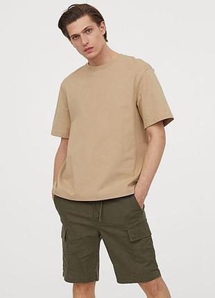 Оригинальные шорты из смесового льна от бренда h&m 0849215001 разм. l