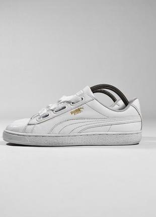 Кеды белые кроссовки лаковые puma basket