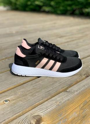 Кроссовки adidas iniki runner i-5923 boost "black pink"10 фото