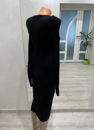 Guerriero -плаття чорне//приталенное платье с глубоким дэкольте2 фото