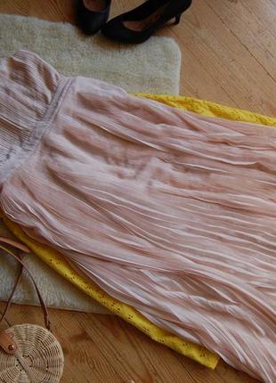 Нежное шифоновое плиссированное платье макси h&m из свежих коллекций в новом состоянии4 фото