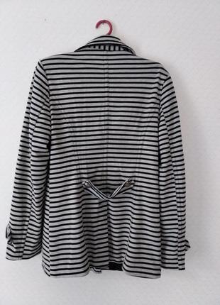 Серый в черную полоску пиджак, пиджачок, жакет, кардиган 46-48 р.3 фото