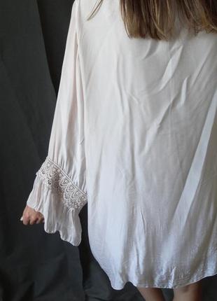 Женская  шёлковая  однотонная  блуза  свободного кроя италия3 фото