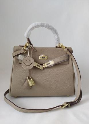 Бежева сумка келлі шкіряна в стилі hermes🔝💥🔝