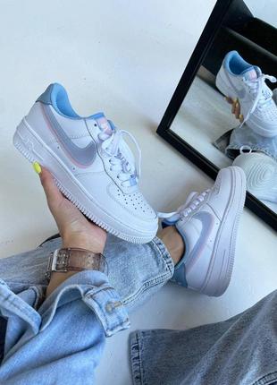 Стильные женские кроссовки кеды демисезонные nike air force белые найк форс