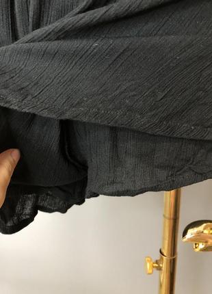 Abercrombie&fitch летний короткий ромпер чёрный комбинезон с шортами жатка вязаный топ на завязках r6 фото