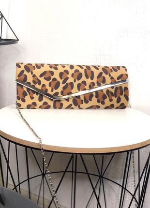 Стильная сумочка леопардовой расцветки на длинной ручке3 фото