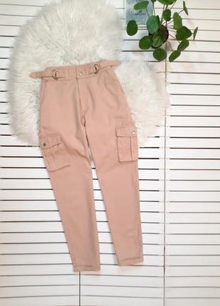 Пудровые штаны брюки с накладными карманами primark p. s-m1 фото