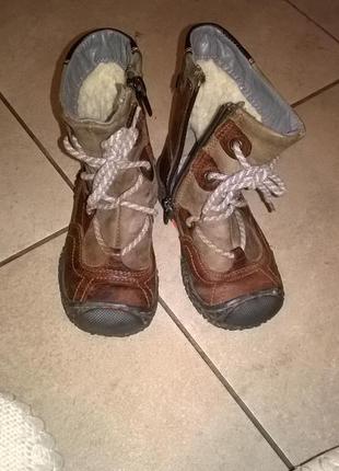 Зимові чоботи,черевики на дівчинку-натуральна шкіра+овчина-22р2 фото