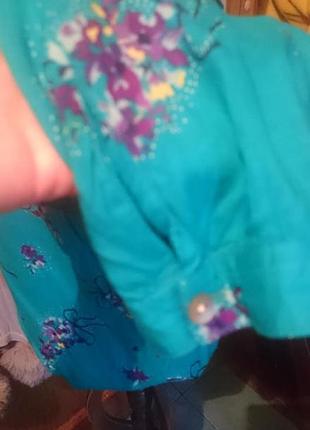Блуза f&f насыщенный бирюзовый цвет 100% вискоза4 фото