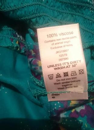 Блуза f&f насыщенный бирюзовый цвет 100% вискоза7 фото