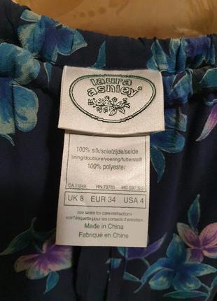 Шовк 100% спідниця квітковий принт laura ashley шовк шовкова шовк шовкова silk4 фото