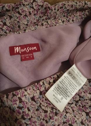Шелк 100% макси юбка цветочный принт monsoon silk шелковая шёлк шовк шовкова4 фото