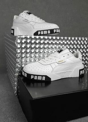 Puma cali🆕женские кожаные кроссовки пума кали🆕черно-белые кеды-кроссовки6 фото