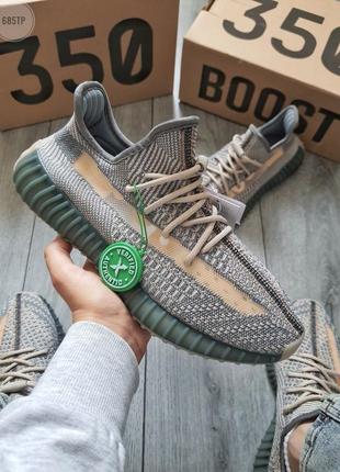 Стильні чоловічі текстильні кросівки adidas yeezy 350 сірі