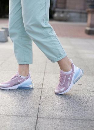 Шикарные женские кроссовки nike air max 270 розовые5 фото