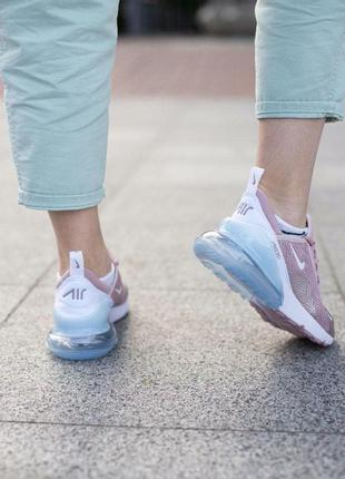 Шикарные женские кроссовки nike air max 270 розовые6 фото