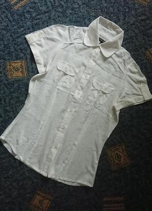 Легкая полупрозрачная белая блузка, рубашка amisu5 фото