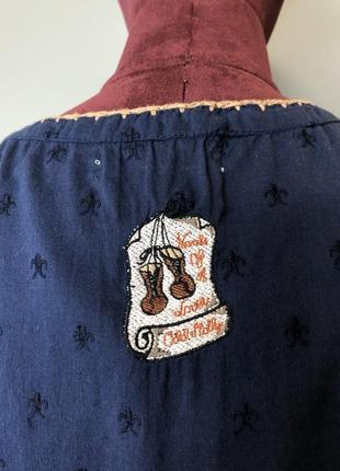Odd molly хлопковая синяя блуза в бохо стиле вышиванка бебидолл rundholz owens4 фото