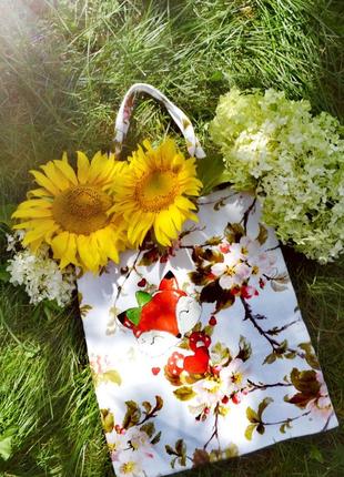 Эко-сумка для девочки с принтом лисичка3 фото