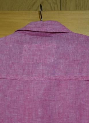 Мягенькая розовая льняная рубашка m&s love linen англия 14 р.9 фото