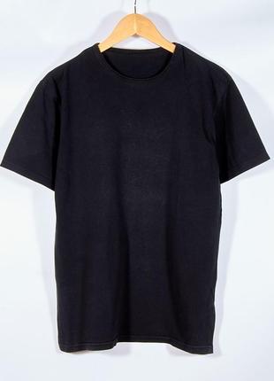 Женская черная футболка однотонная, жіноча чорна футболка однотонна3 фото