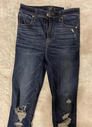 Темно-синие скинни джинсы abercrombie & fitch2 фото