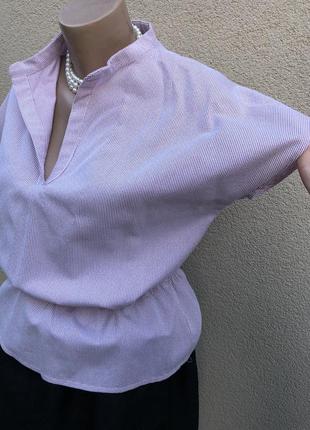 Блуза реглан в полоску,баска,рубаха,serena davini,milano,6 фото