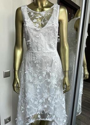 Вечернее свадебное платье с 3d кружевом goddiva6 фото