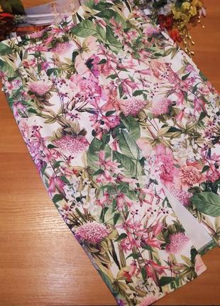 Неймовірно красива юбка-миди (міді) спідниця квітковий цветочний принт великий бант2 фото