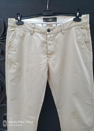 Легкие котоновые мужские брюки h&m slim fit3 фото