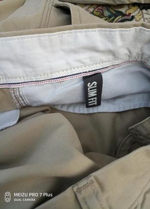 Легкие котоновые мужские брюки h&m slim fit9 фото