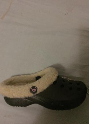 Кроксы тапочки с мехом justige