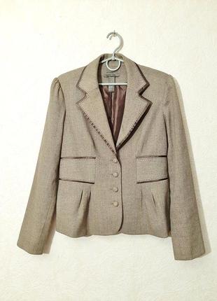 Hillard&handson стильный жакет коричневый пиджак с отделкой на подкладке женский
