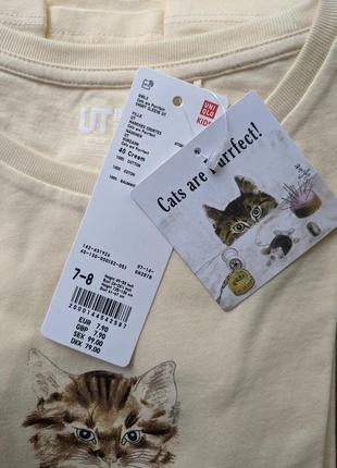 Детская футболка uniqlo, коллекция "cats are purrfect"4 фото