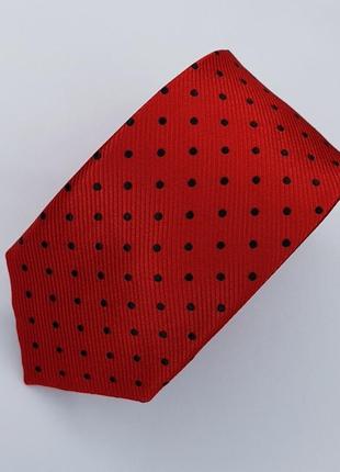 Итальянский. шелковый галстук  1+1=3 королевский бордовый в горошек6 фото