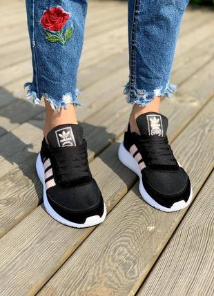 Adidas iniki runner boost black pink, женские кроссовки адидас иники5 фото