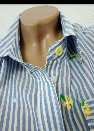 Летняя рубашка в полоску с вышивкой  boden