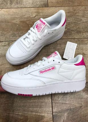 Белые женские кожаные кроссовки reebok classic