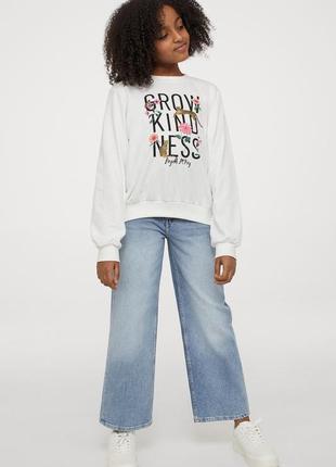 8-10/12-14/14+ лет h&m новый фирменный свитшот батник с принтом grow kindness