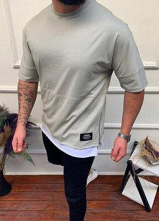 Стильна чоловіча трикотажна футболка оверсайз з підкладкою