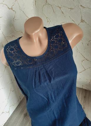 Платье сукня миди новое с этикеткой лён/вискоза синее , размер 48