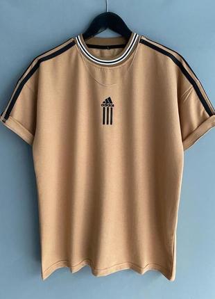 Стильна чоловіча трикотажна футболка adidas оверсайз