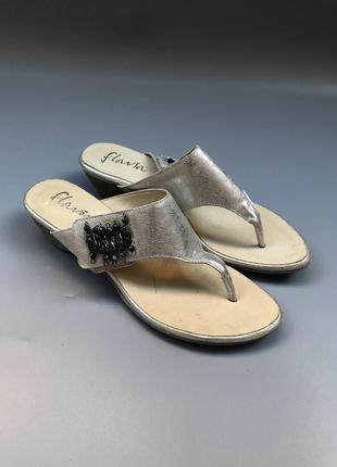 Flavia кожаные шлёпки сандалии на липучке металлик вьетнамки удобные легкие на липучке rundholz lang2 фото