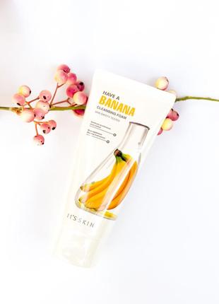 Пенка для умывания с экстрактом банана it’s skin have a banana cleansing foam1 фото