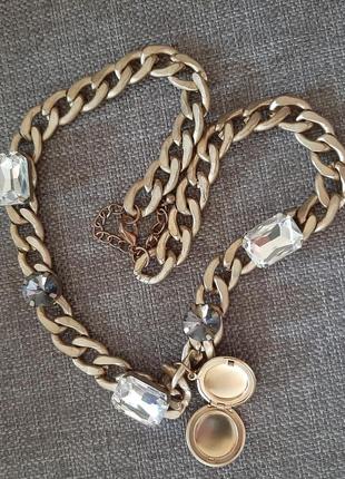 Массивное ожерелье цепь на шею с кулоном
