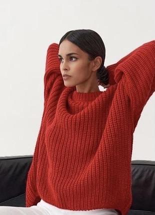 Свитер с крупной вязкой 50% катона🌺