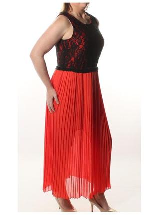 Червоно - чорне плаття, спідниця гофрэ, розм. m, полномерит