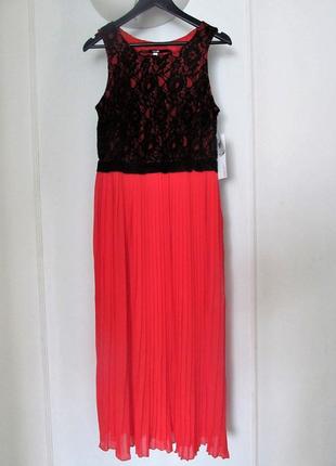 Красно- черное платье юбка гофрэ, разм. m, полномерит2 фото