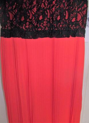 Красно- черное платье юбка гофрэ, разм. m, полномерит8 фото